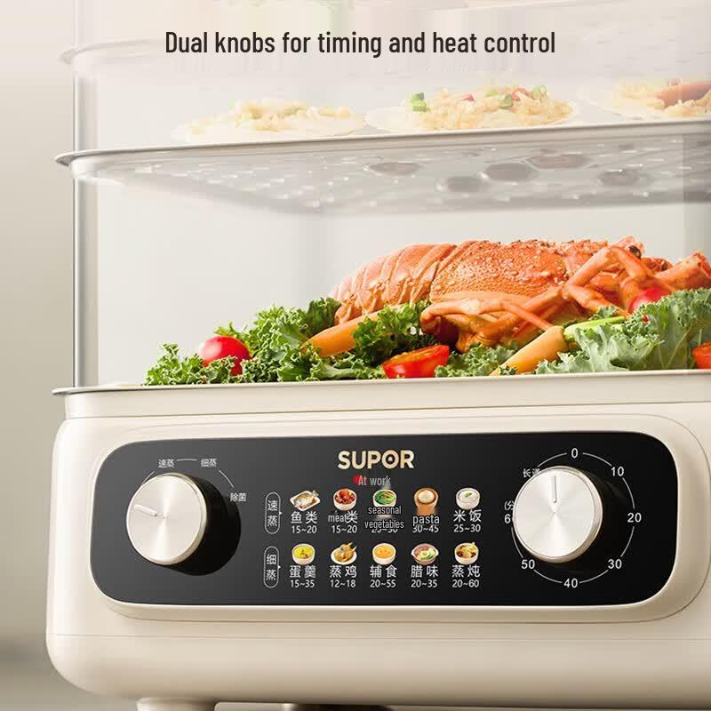 Supor 24L 3-Layer Multi-functional Electric Steamer ZN32FK995 CN plug (adapter included)