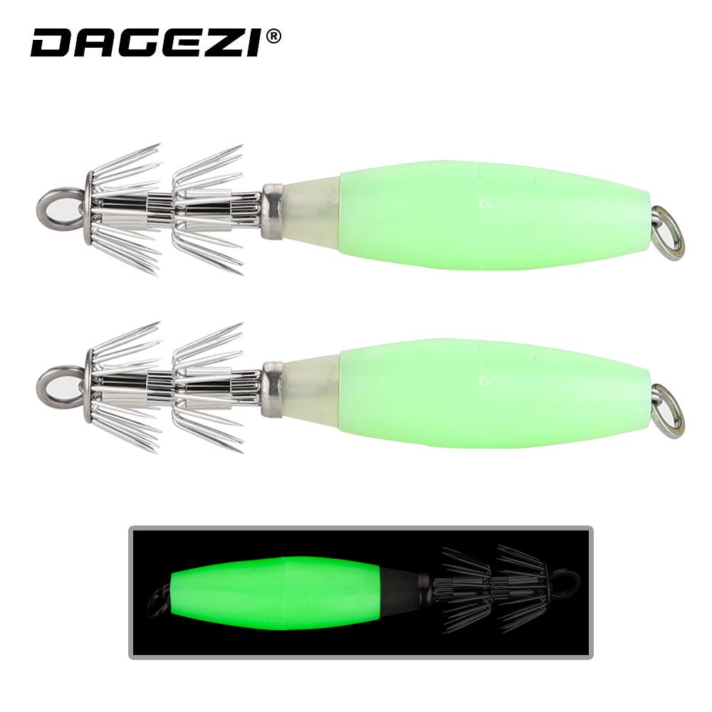 3 шт./лот, флуоресцентный кальмар, каракатица, рукав, джиг, рыболовная приманка, наживка, крючки, рыболовный крючок