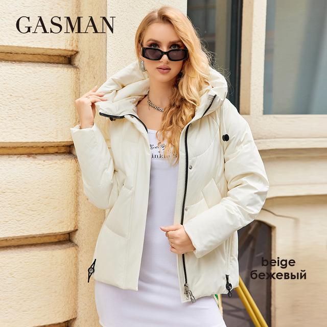 Gasman 2023 Зимний пуховик женский короткий классический дизайн на молнии с карманом и воротником-стойкой с капюшоном тонкое пальто женские парки 83319