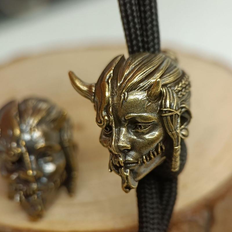 Раксаси Демон Латунные Ножи Бусины EDC DIY Паракорд Плетеные Браслеты Шнур Брелок Подвески Аксессуары Подвески для Инструментов Для Отдыха Подвески Подарок