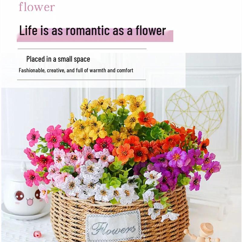 Искусственный шелковый цветок эвкалипта с 7 ветками, фиолетовый, для украшения обеденного стола