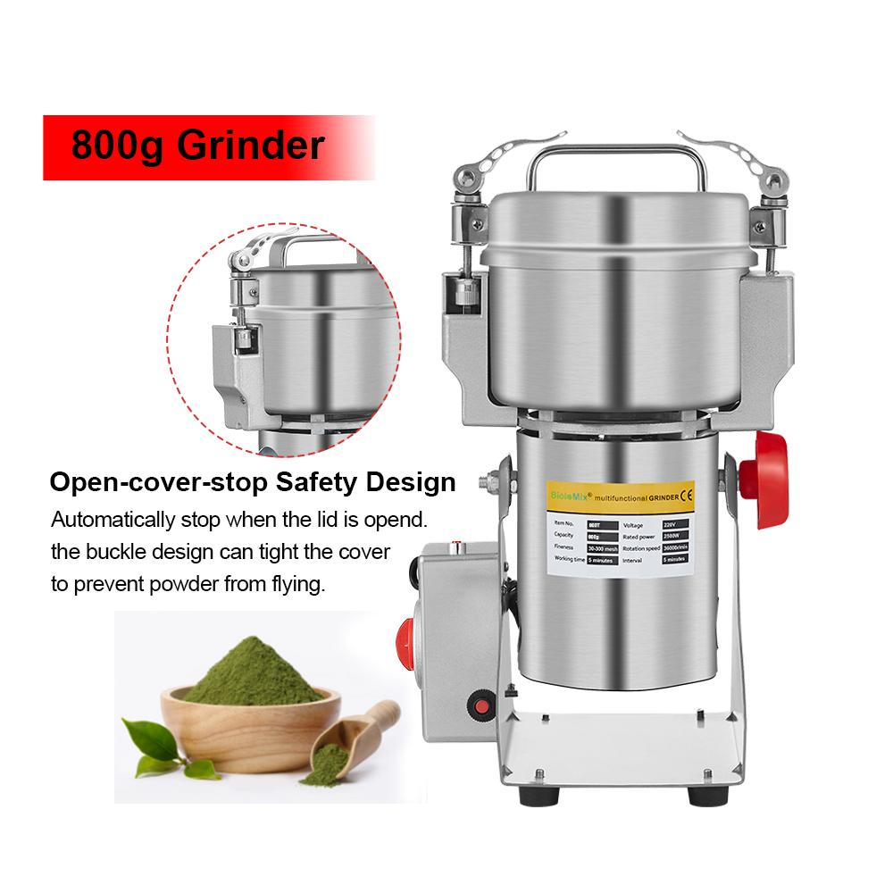 BioloMix 800g 700g Grains Spices Hebals Cereals Coffee Dry Food Grinder Mill Grinding Machine Gristmill Flour Powder Crusher