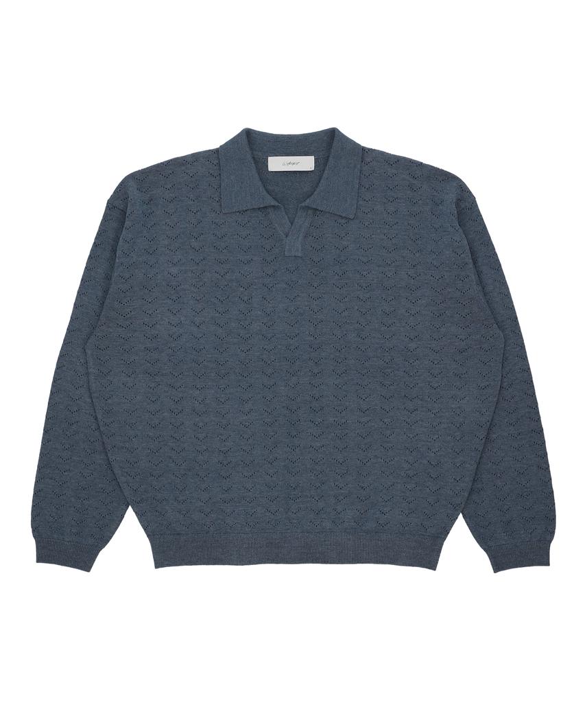 W STANDARD Open Collar Pullover [3 Colors]
