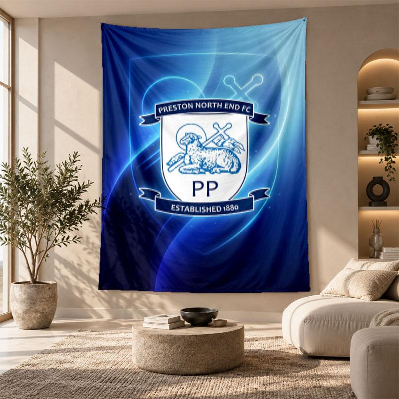 Decorative Tapestry,Preston North End Football Printed Wall Art, Lightweight Wall Hanging For Bedroom Background