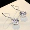 925 Sterling Silver Zircon Flower Drop Earring For Women Girls Wedding Elegant Trendy Jewelry Pendientes Eh245