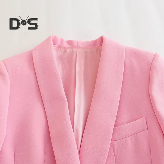 2 шт./компл. женский офисный наряд с лацканами, длинный рукав, одна пуговица, пиджак, высокая талия, длинные брюки, комплект деловой рабочей одежды