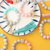 Кисточка Деревянные и Пищевые Силиконовые Бусины Брелок Браслет для Женщин