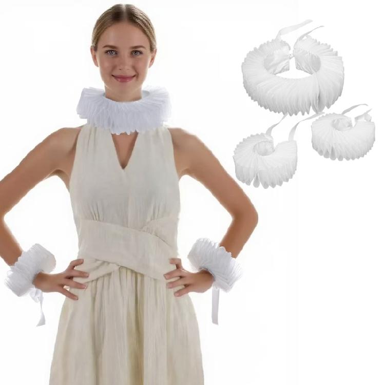 Wrist Cuffs Ruffled Collar Perfect For Cosplay, Stage Performances, And Costume Parties Halloween Photo Props