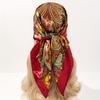 Satin Square Scarf Women Muslim Hijab Elegant  Print Silk Neckerchief Shawl Wraps Headband Handle Hair Accessories Bandana
