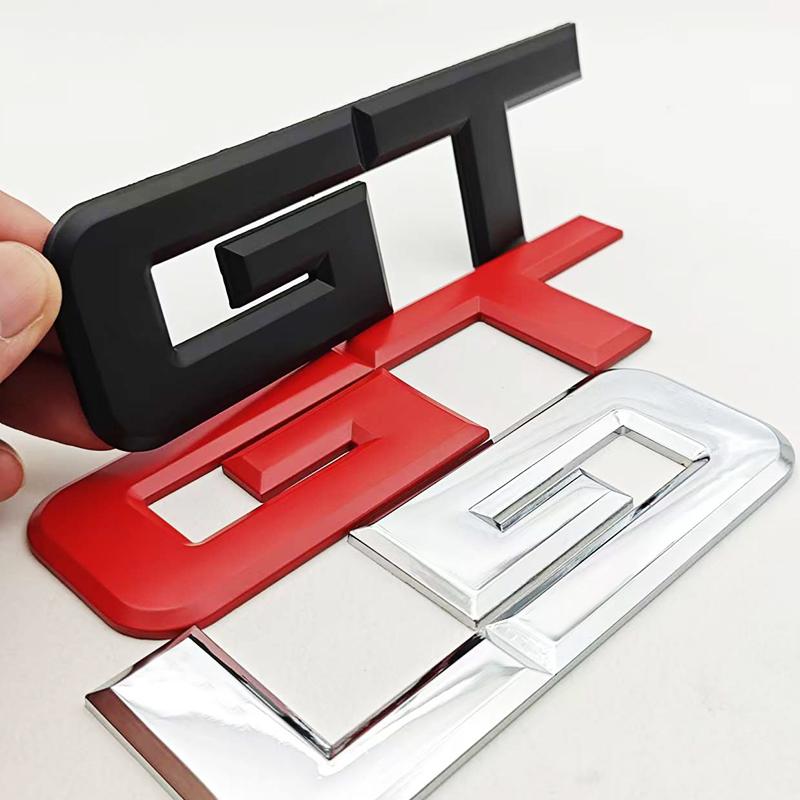 ISPN4 3D Metal Car Styling Logo GT Badge Rear Trunk Sticker Front Grille Emblem Decals For FORD Mustang GT Auto Accessories