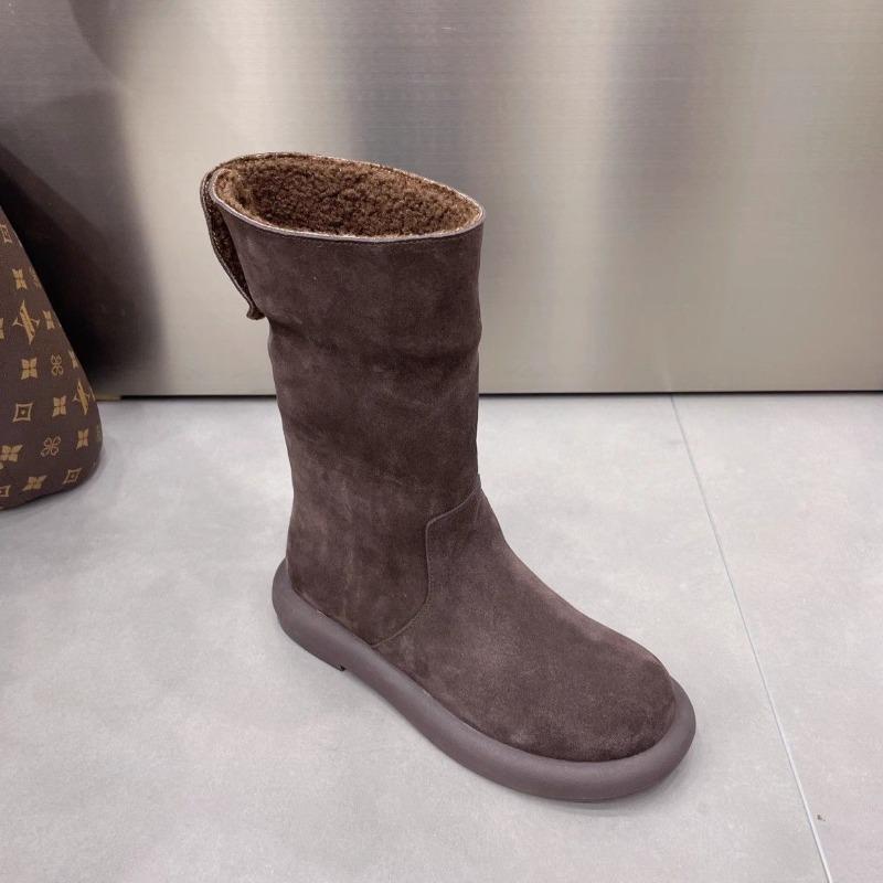 Универсальные Плоские Повседневные Флисовые Женские Ботинки, Снегоступы, Новые Ботинки, Хлопковые Ботинки до середины голени