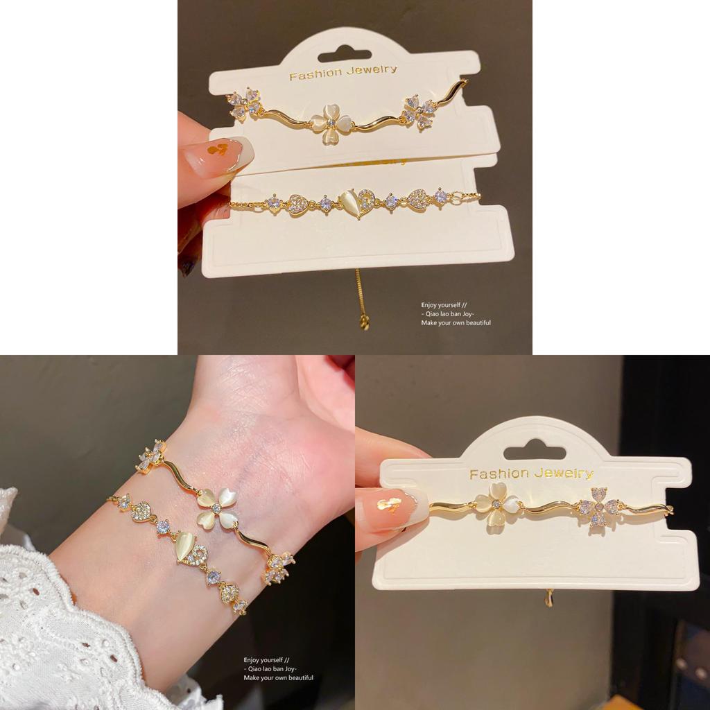 Zircon Floral Charm Bracelet For Women With Luxurious Finish And Daily Wear