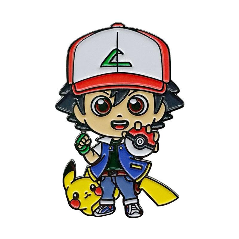 Anime Games Enamel Pins Collect Ash Ketchum And Pikachu Metal Cartoon Brooch Backpack Hat Bag Collar Lapel Badges