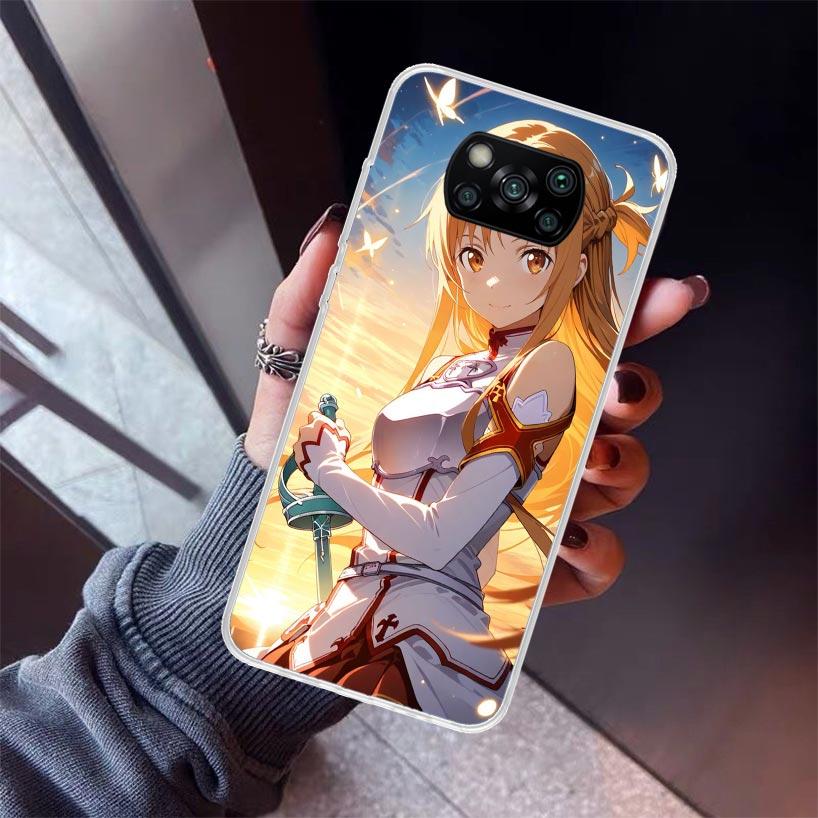 Anime Sword Art Online SAO Phone Case For Xiaomi Poco X5 X6 X7 Pro F7 Ultra M7 Redmi 15C 15 13C 13 12C 12 10 10C 10A 9 9C 9T 9A
