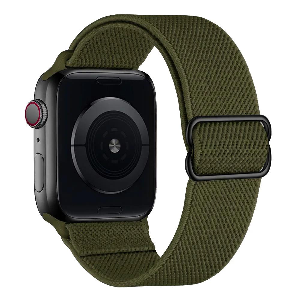 Ремешок-скранчл для Apple Watch Band 49мм 44мм 40мм 38мм 42мм Эластичный нейлоновый браслет IWatch Series Ultra 3 6 Se 7 8 9 45мм 41мм