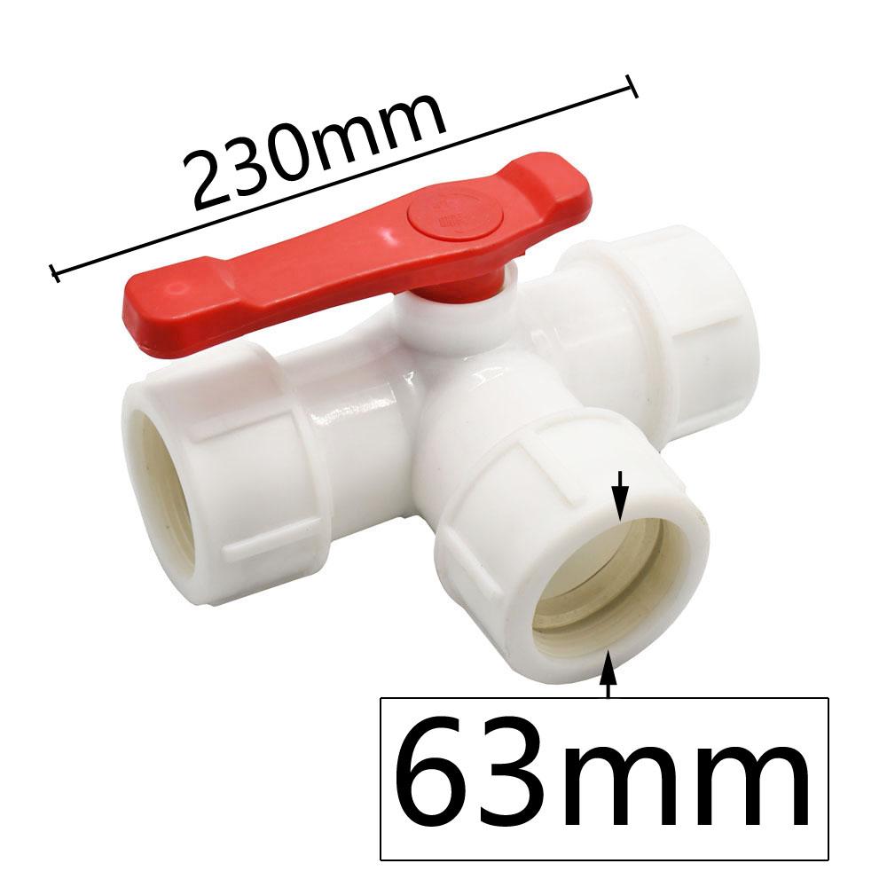 20/25/32/40/50/63mm Pe Tube Tee Quick Connector Ball Valve Garden Tap T-type Water Splitter Garden Irrigation Coupler 1pcs