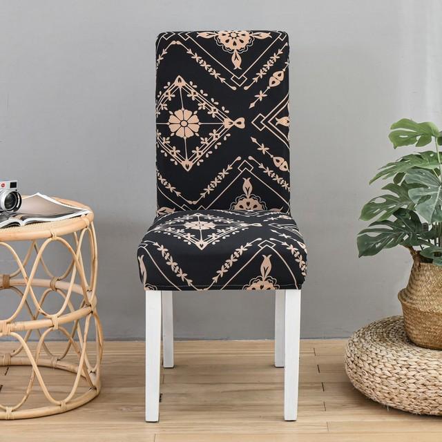 Универсальный чехол на обеденный стул, эластичные чехлы с геометрическим рисунком, чехол на стул, эластичный чехол на сиденье для свадьбы, отеля, банкета, гостиной