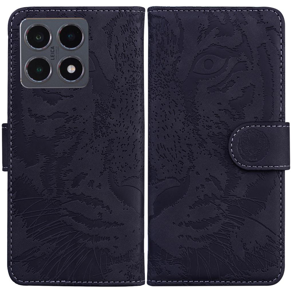 For Xiaomi 15T Case Tiger Imprint Leather Wallet Phone Cover