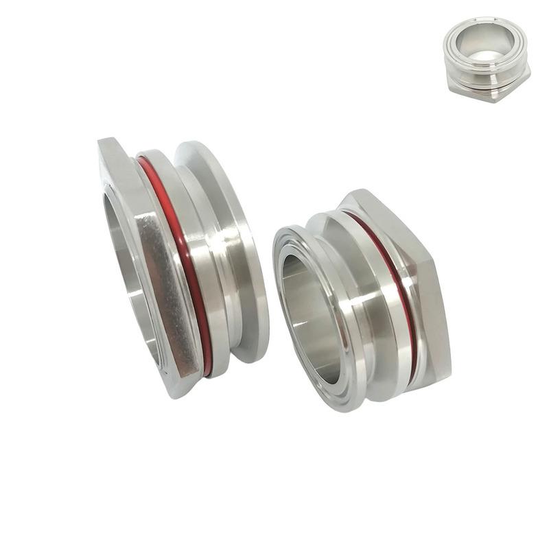 Weldless Bulkhead Fitting 1.5" 2" TC 304 Stainless Steel Sanitary Tri Clamp Homebrew Kettle Water Tank Aquarium Pipe Connector