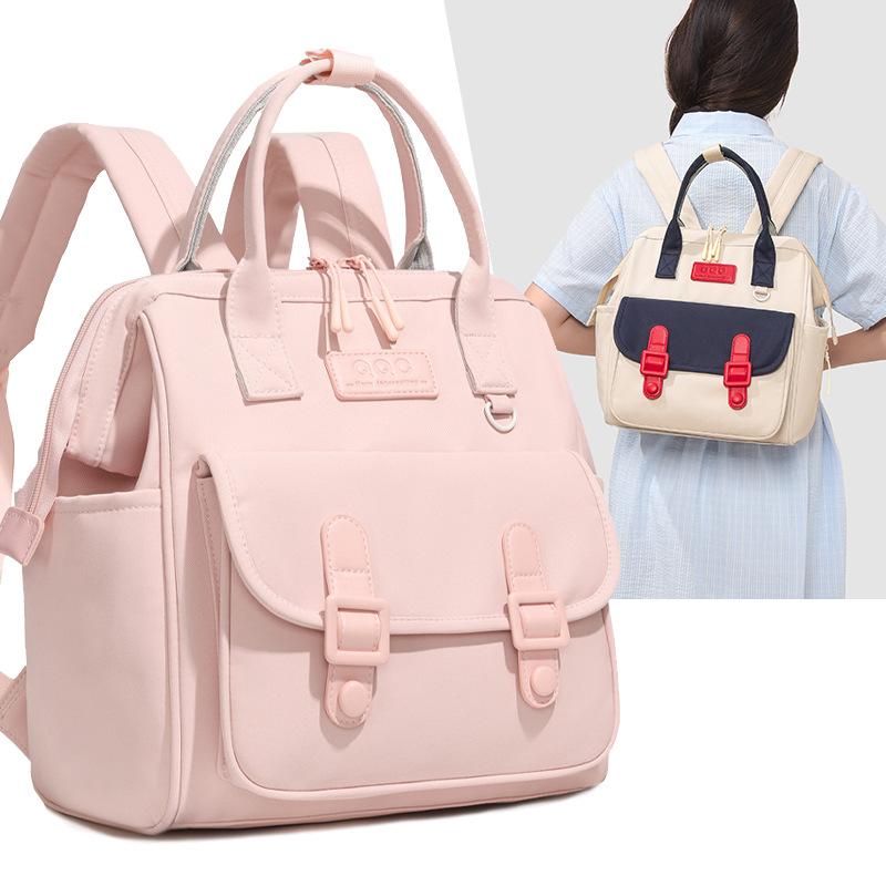 2026New stylish color-blocked mommy bag, large-capacity diaper bag, lightweight and portable, suitable for travel and everyday use