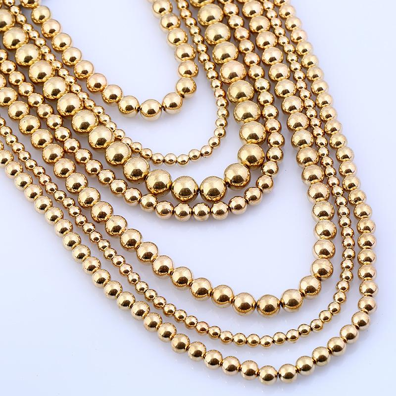 Multilayer Exaggerated Handmade Bead Gold Necklaces Jewelry
