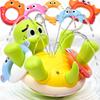Baby Bath Toy with 5 Rings Water-Squirting Turtle Educational Water Play Toy