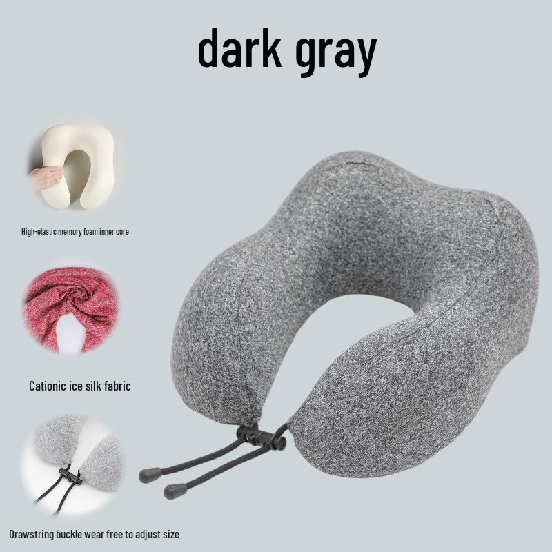 Портативная U-образная подушка с эффектом памяти для поддержки шеи для путешествий и офиса