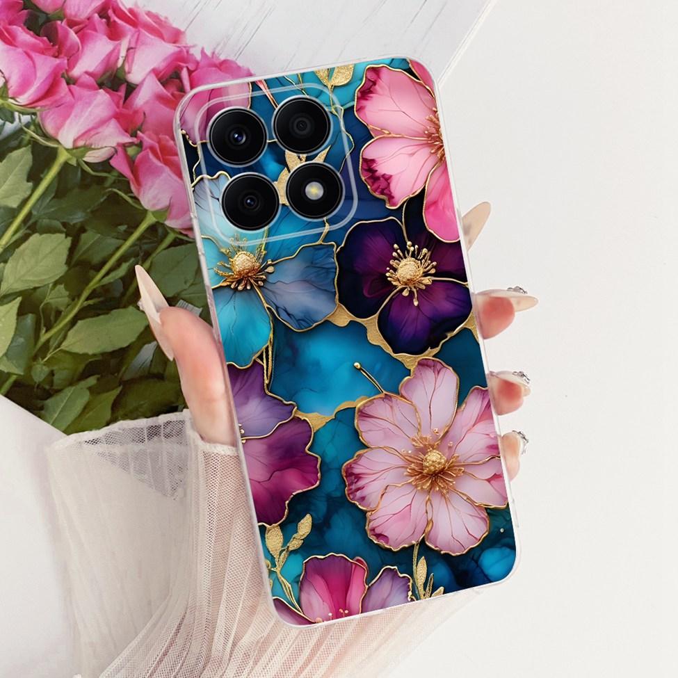 For Honor X8a 4G Case Transparent Cute Cat Fashion Butterfly Funny Painted Casing CRT-LX1 CRT-LX2 CRT-LX3