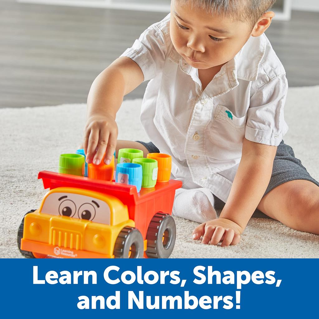 Learning Resources Load It Well! Dump Truck! Fingertip Educational Dump Truck Color, Shape, and Number Building Blocks LER9133 Authentic