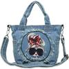 Shoulder Bag Mini 2way Bag Small Crossbody Lightweight Handbag Tote Bag Denim [DIVA Rose] Women's (Light Blue)