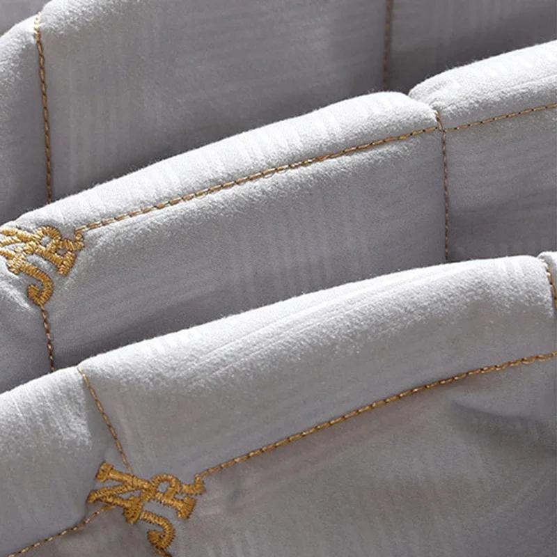 Luxury Thicken Pink Quilted Bed Spread Queen Size Nordic High Quality Pleated Edge Bedspread On The Bed Embroidery Bedspreads