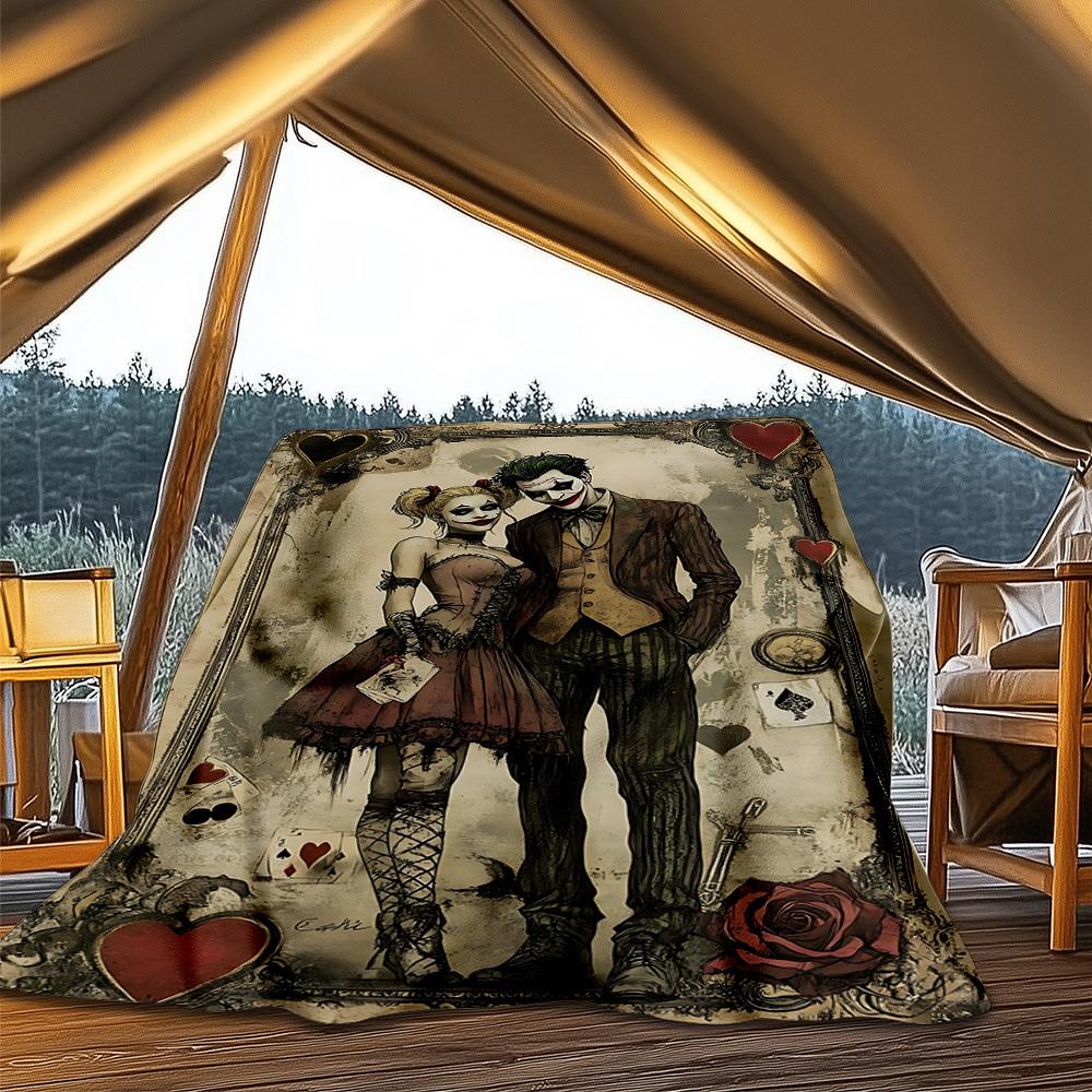1 шт. Джокер, Харли Квинн Наружное фланелевое одеяло Подарок для мальчиков, девочек, взрослых, семьи, друзей