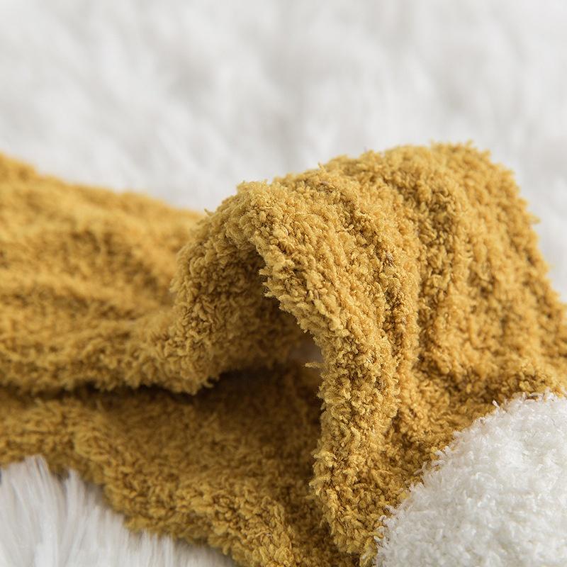 Women Coral Fleece Socks Winter Warm Plush Floor Socks Christmas Socks