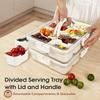 1pc Reusable Snack Containers Featuring a Lid And Handle, an 8-Compartment Serving Tray, Ideal for Carrying Vegetables
