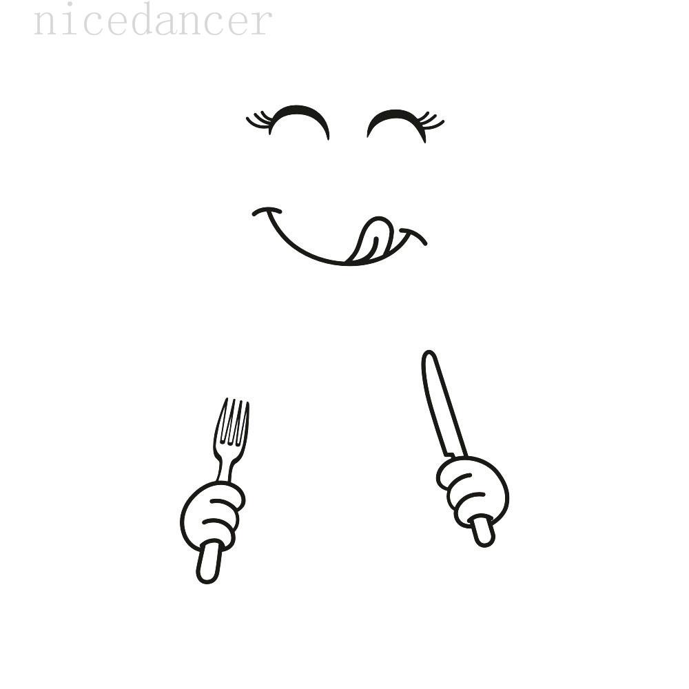 Наклейка на холодильник Happy Delicious Face, кухонный холодильник, настенный холодильник, виниловые наклейки, художественный декор стены