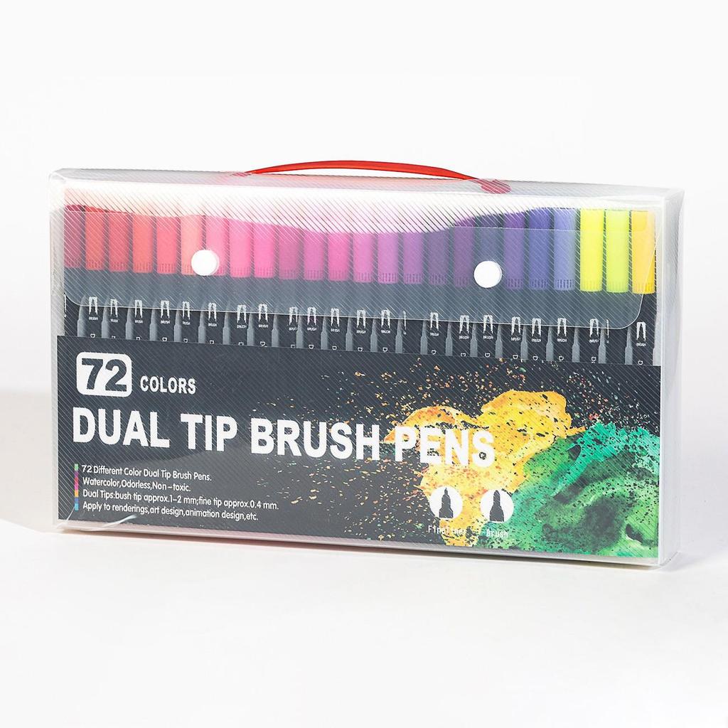 Набор двухсторонних акварельных ручек-линеров 168 цветов - Мягкий наконечник, Смываемые, Инструменты для рисования