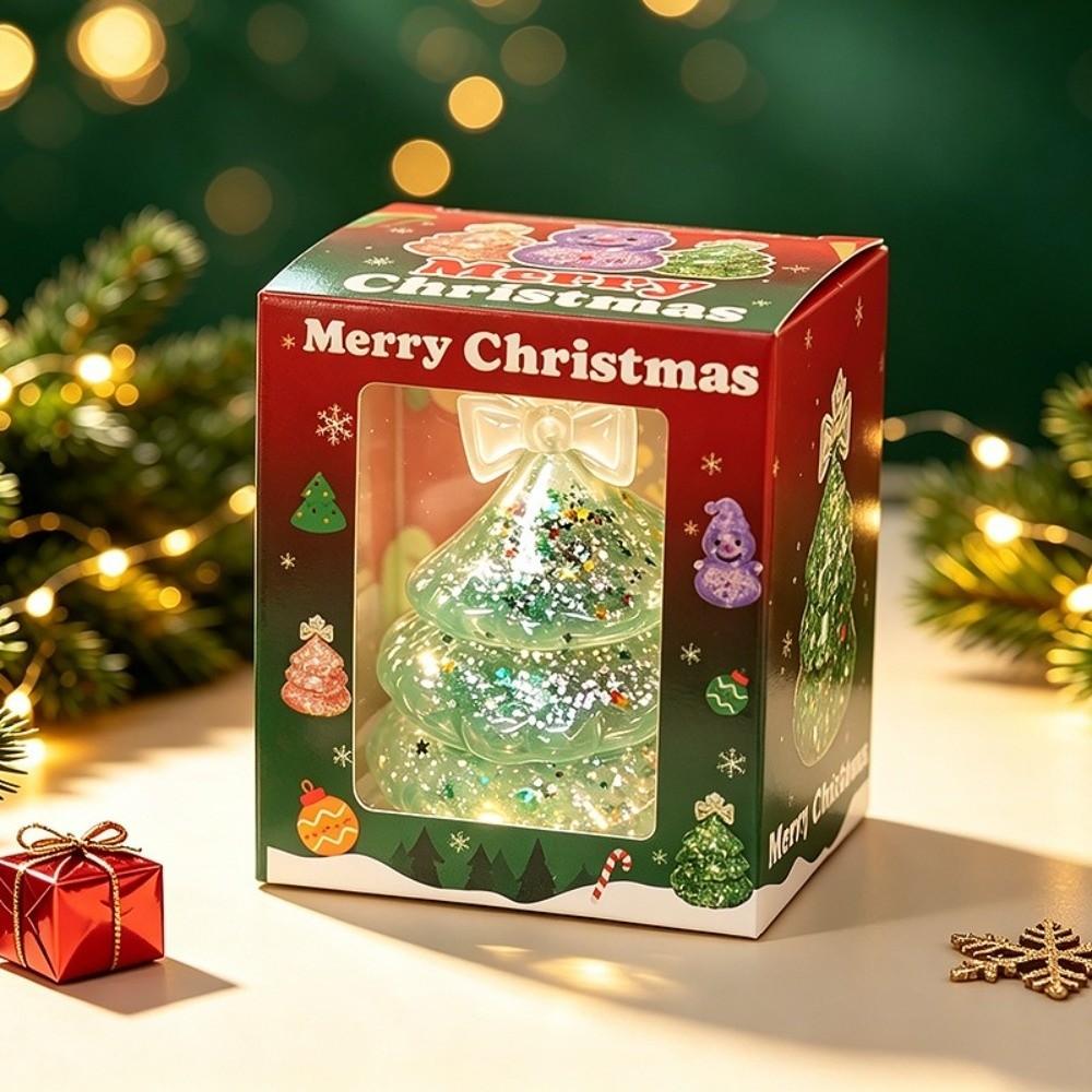 Glitter Christmas Dumpling Squeeze Toy with Steamer Slow Rebound Fidget Toy Pinch Toy Christmas