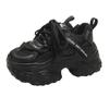 Fashion 8CM Fashion New Chunky Sneakers Women Autumn Spring Lace Up Platform Sports Shoes Thick Bottom High Heels Female Sneakers Woman