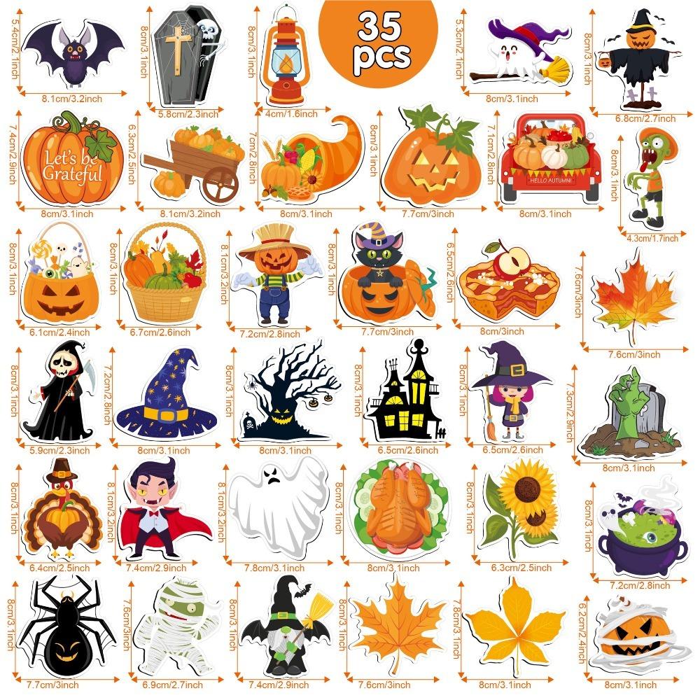Halloween Refrigerator Sticker Magnetic Door Party Decor Pumpkin Maple Leaf Autumn Theme Soft Magnet Spooky Holiday Decoration