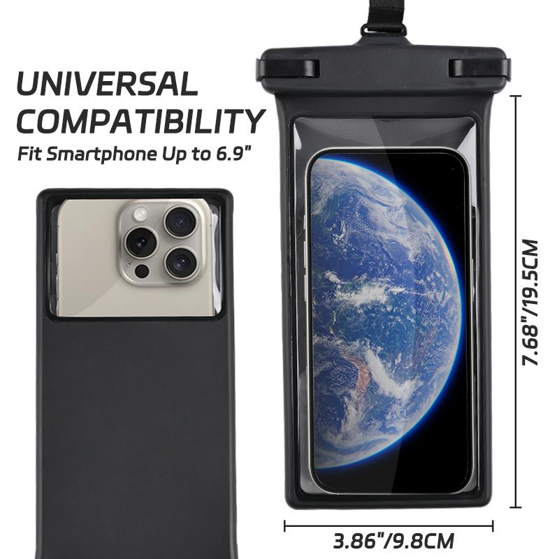 Стереоскопический TPU IPX8 водонепроницаемый чехол для телефона плавание съемный ремешок чехол