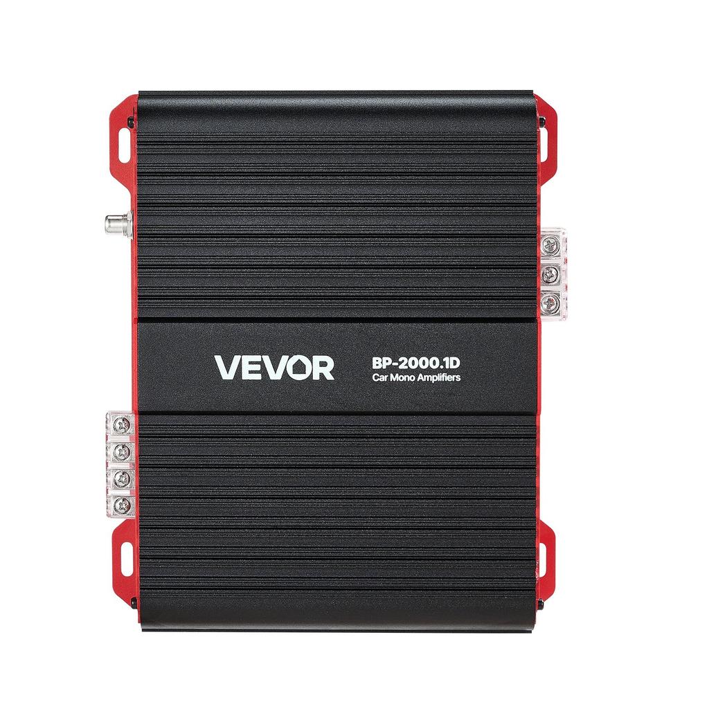 VEVOR Monoblock Car Amplifier, 2000W RMS MAX, 1/2/4 Ohm Stable, 1-Channel Class D Car Audio Amplifier with Remote Subwoofer Level Control