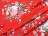 Floral Satin Print Cheongsam Pajamas with Ribbon Headdress and Lantern Kimono Quilt Fabric