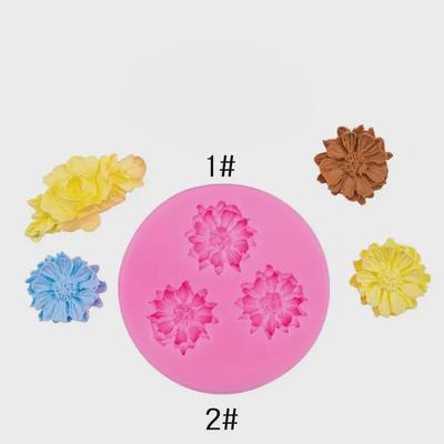 Форма для торта «Пион, подсолнух, хризантема» своими руками, силиконовый инструмент для помадки