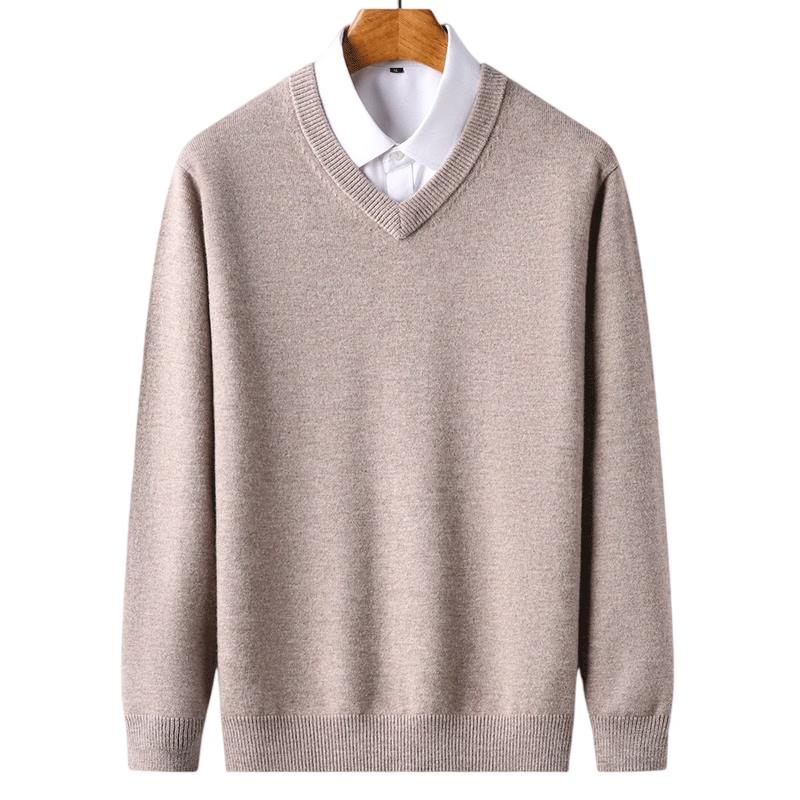 Pierre Cardin Men's Pure Wool V-Neck Business Casual Sweater