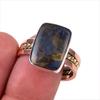 Natural Pietersite Gemstone 925 Solid Sterling Silver Two Tone Ring Size 9 C6d47