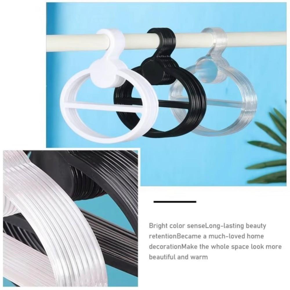 10Pcs Oval Coat Hanger Transparent Tie Display Racks Clothes Display Holder Closet Organizer