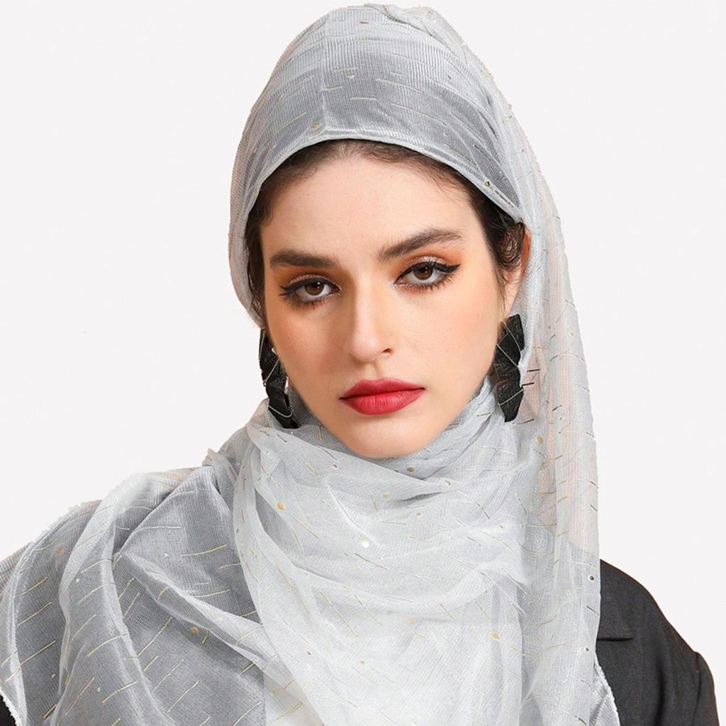 Women's Hijab Muslim Headscarf Easy Wearing Headwrap Scarf for Busy Modern Lady Girls Large Rectangle Neckerchief