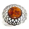 Серебряное кольцо 'Inspiration' с янтарем (родием)