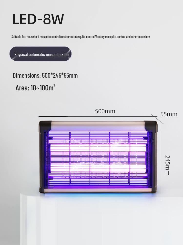 Уличная светодиодная лампа-ловушка для комаров и мух - Подвесная вертикальная борьба с вредителями для ресторанов, мастерских и ферм