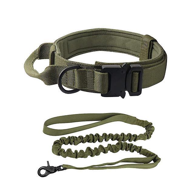 Military Tactical Dog Collar Nylon Elastic Dog Leash Lead For Medium Large Dogs German Shepherd Bulldog Training Dog Accessories